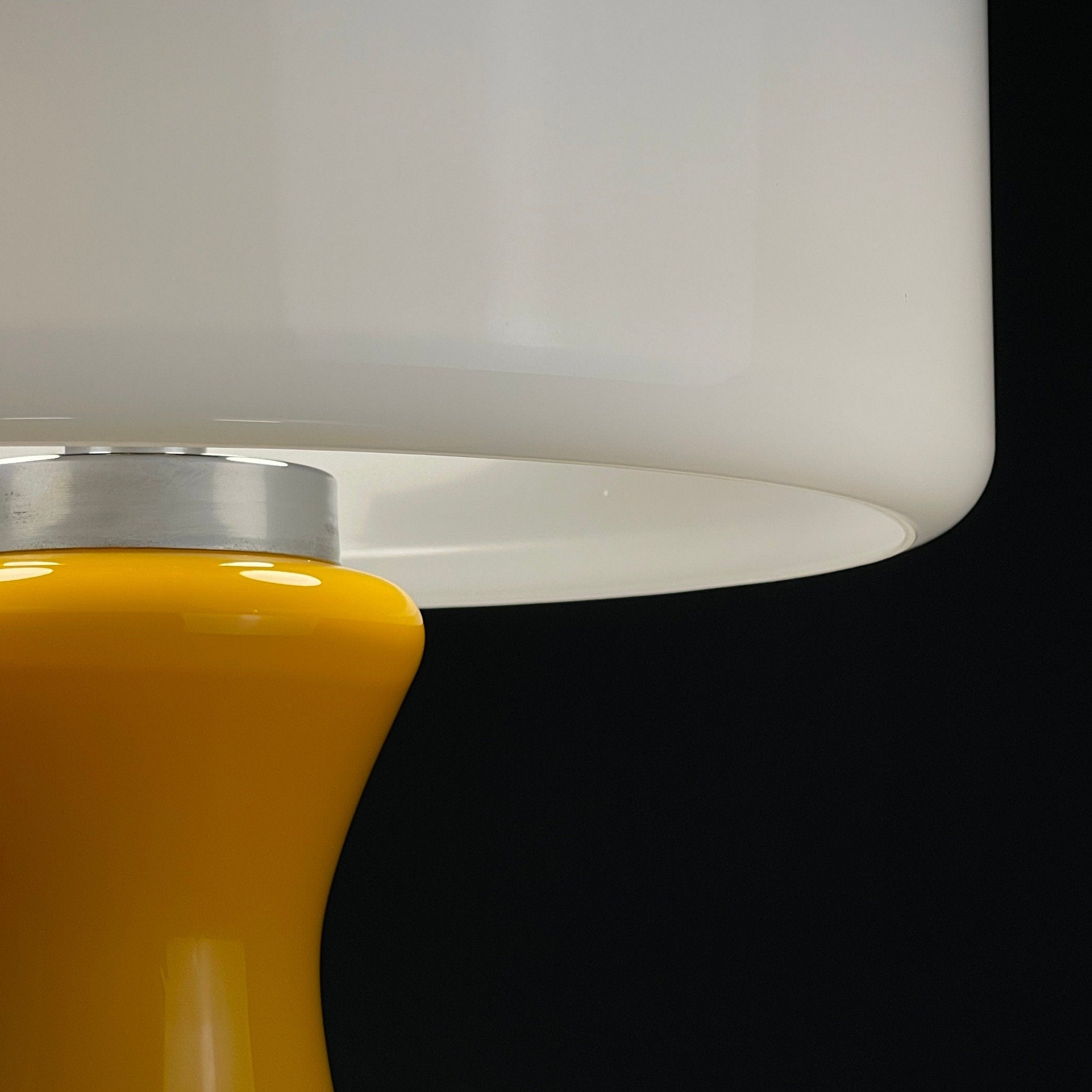 Vintage Mid-Century Modern Table Lamp, Italy 1970s, Space Age, Yellow