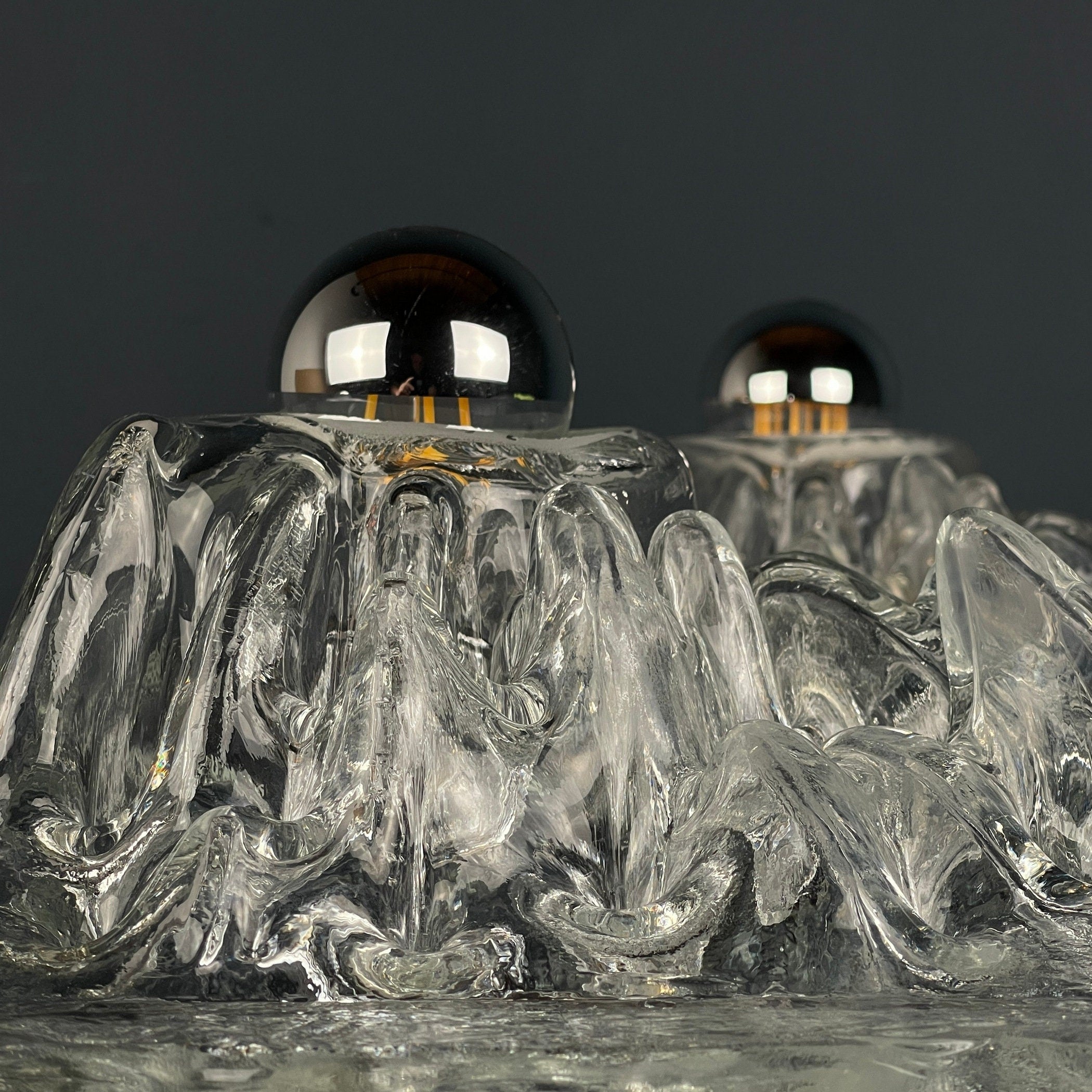 Vintage Murano Glass Wall Lamps - Angelo Brotto Polifemo - 1970s Italian Design, Set of 2