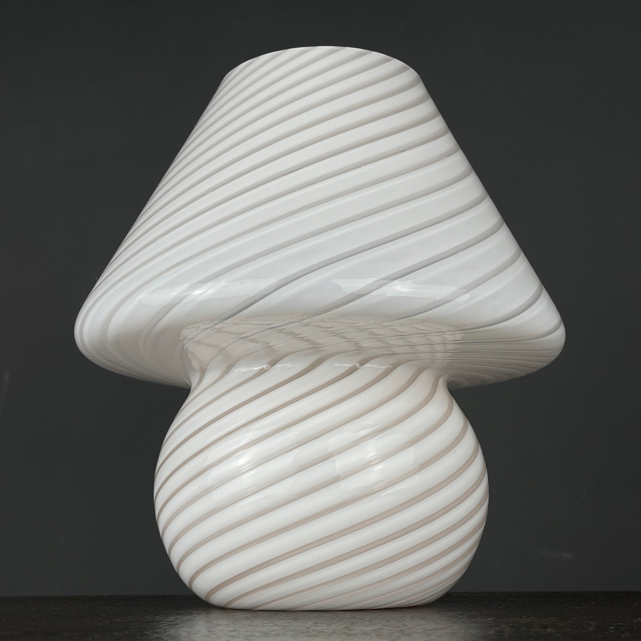 Vintage Swirl Murano Glass Table Lamp Mushroom, Italy 1970s