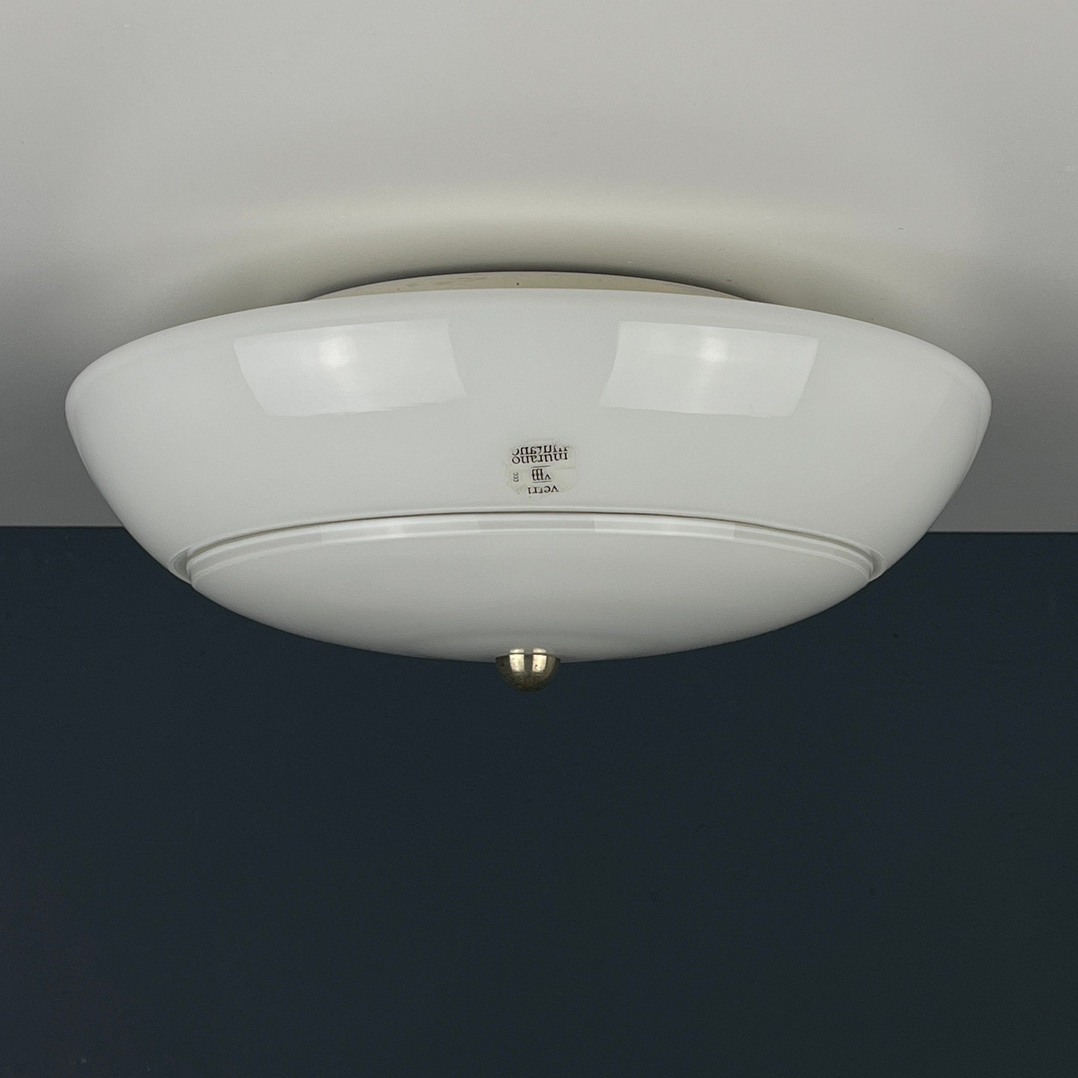 Mid-Century Murano Glass Ceiling Lamp: Vetreria De Majo, Italy 1970s