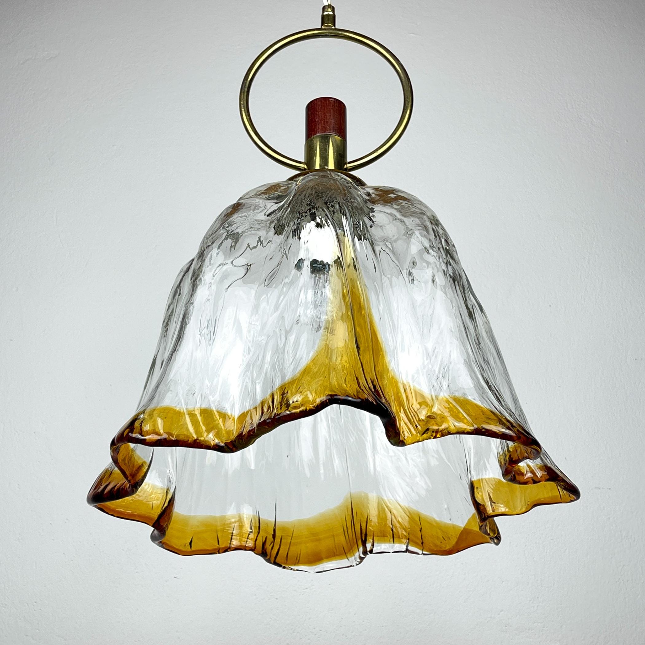 Original Murano pendant lamp, Italy 1970s, Vintage home decor