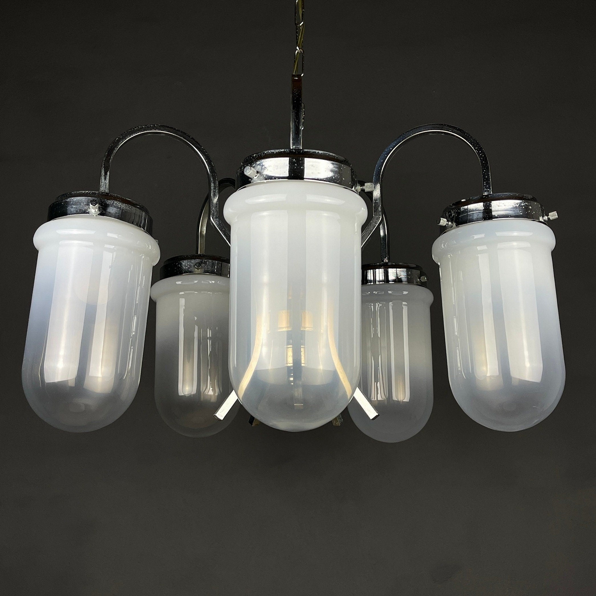 Mid-Century Murano Glass Chandelier - Italian Space Age Lighting