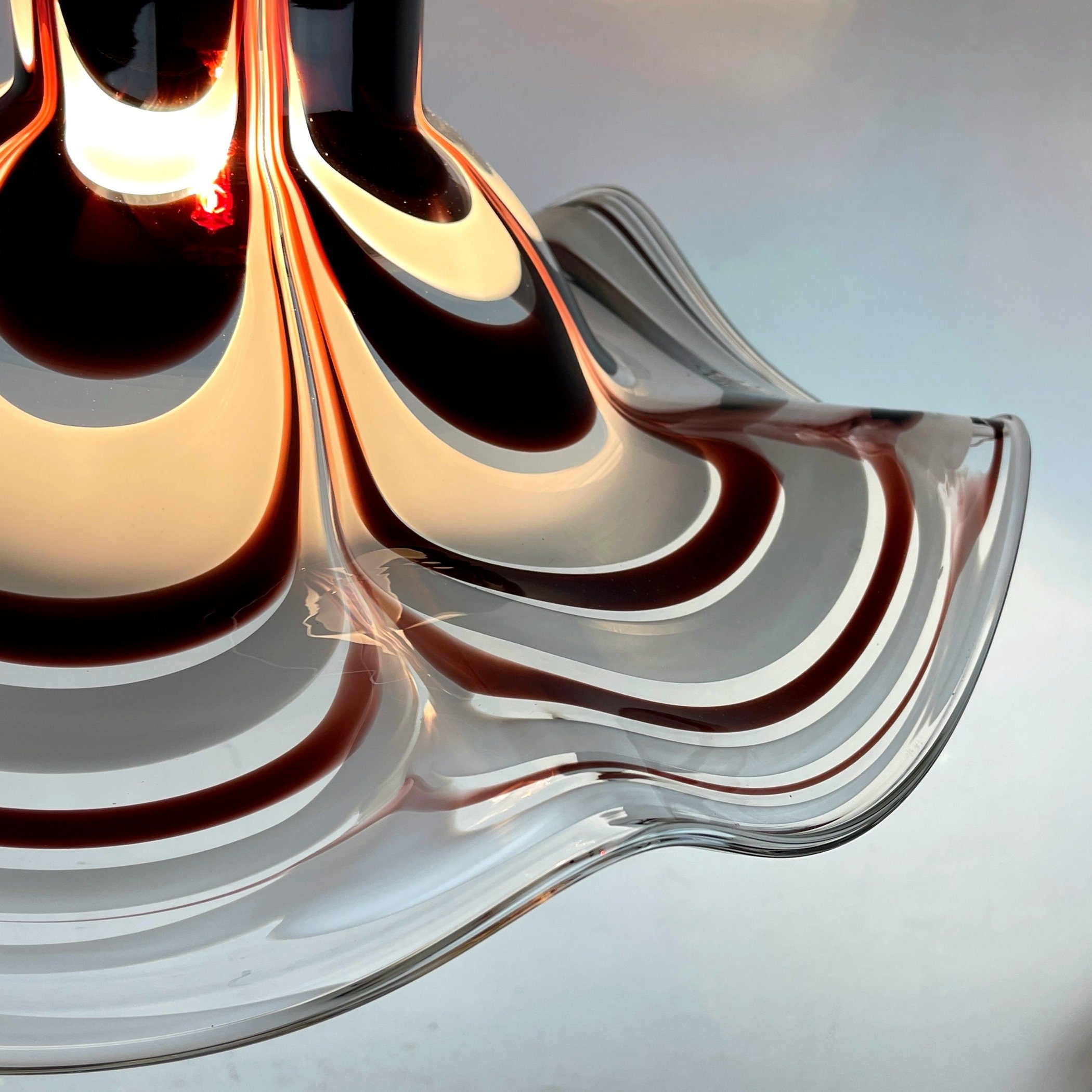 Original murano pendant lamp Flower by AV Mazzega Italy 1970s