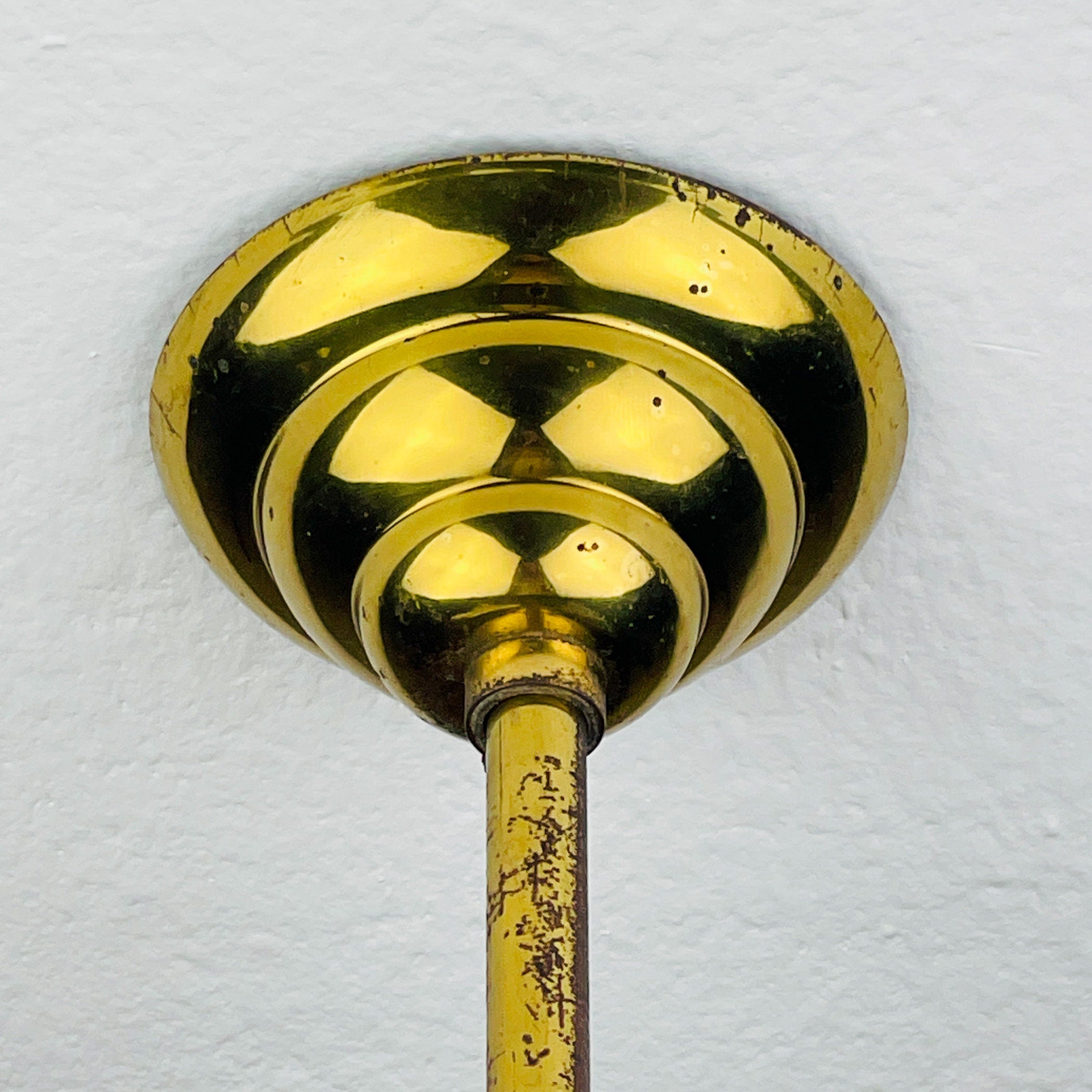 Vintage art glass pendant lamp by Fontana Arte, Italy 1950s, Art deco, MCM