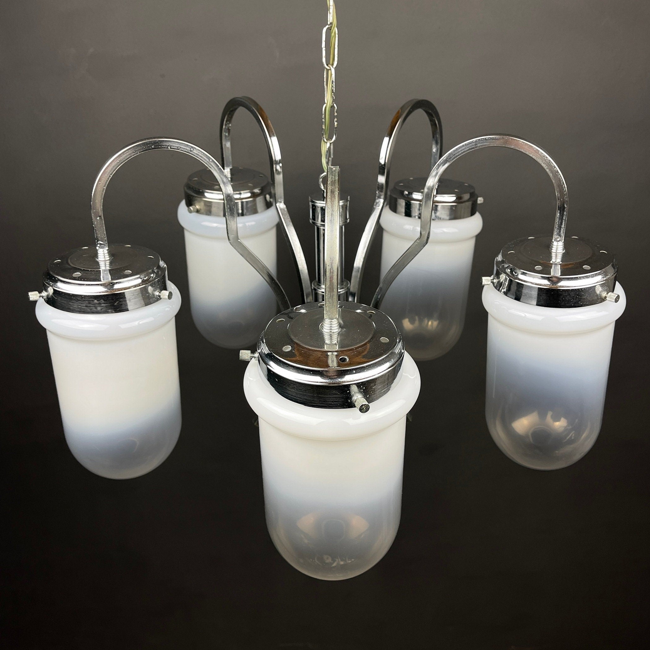 Mid-Century Murano Glass Chandelier - Italian Space Age Lighting