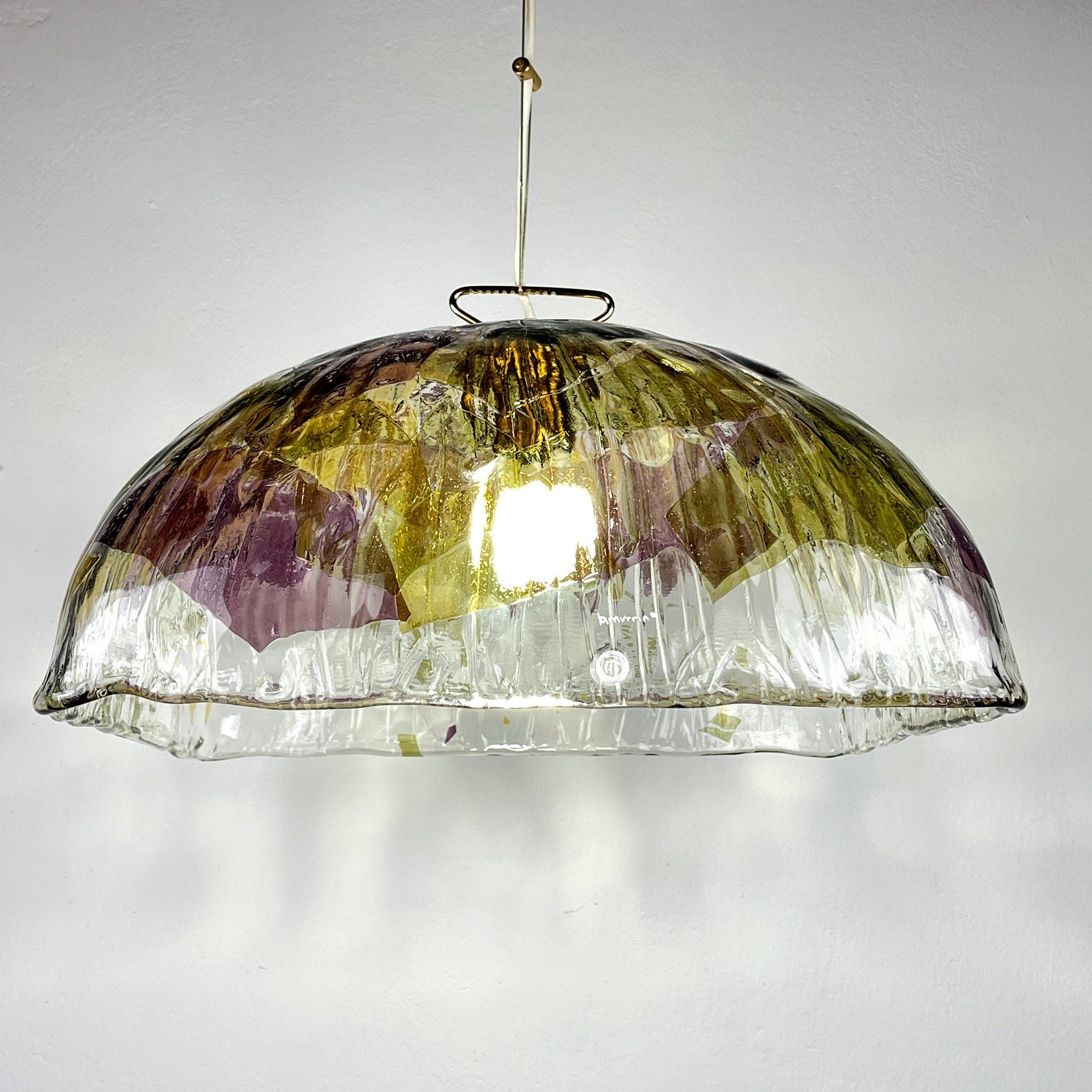 Vintage La Murrina Murano Glass Pendant Lamp: Italian MCM Lighting