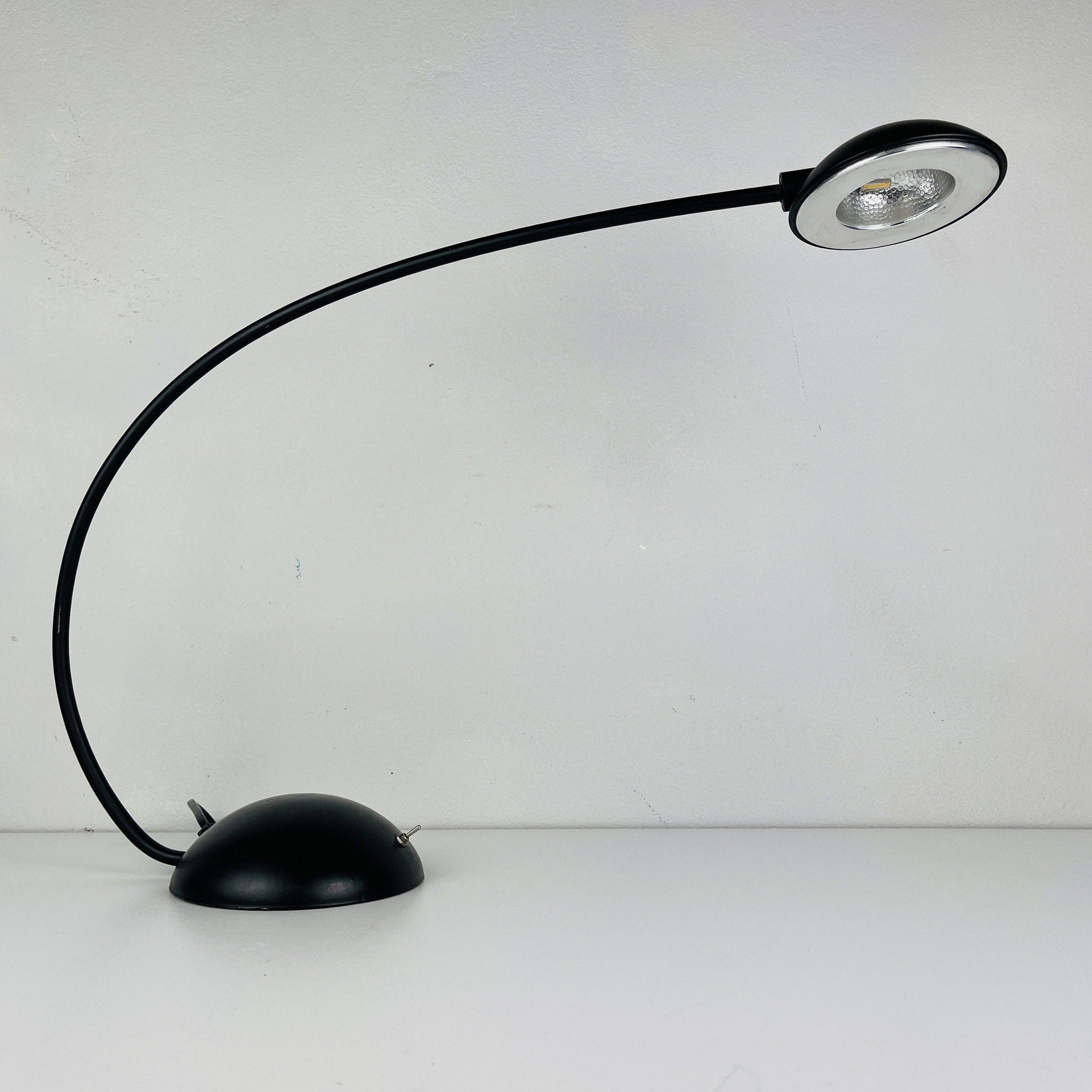 Retro black desk lamp by C. Zaffaroni, Turate (Como), Italy 1980s, retro home office