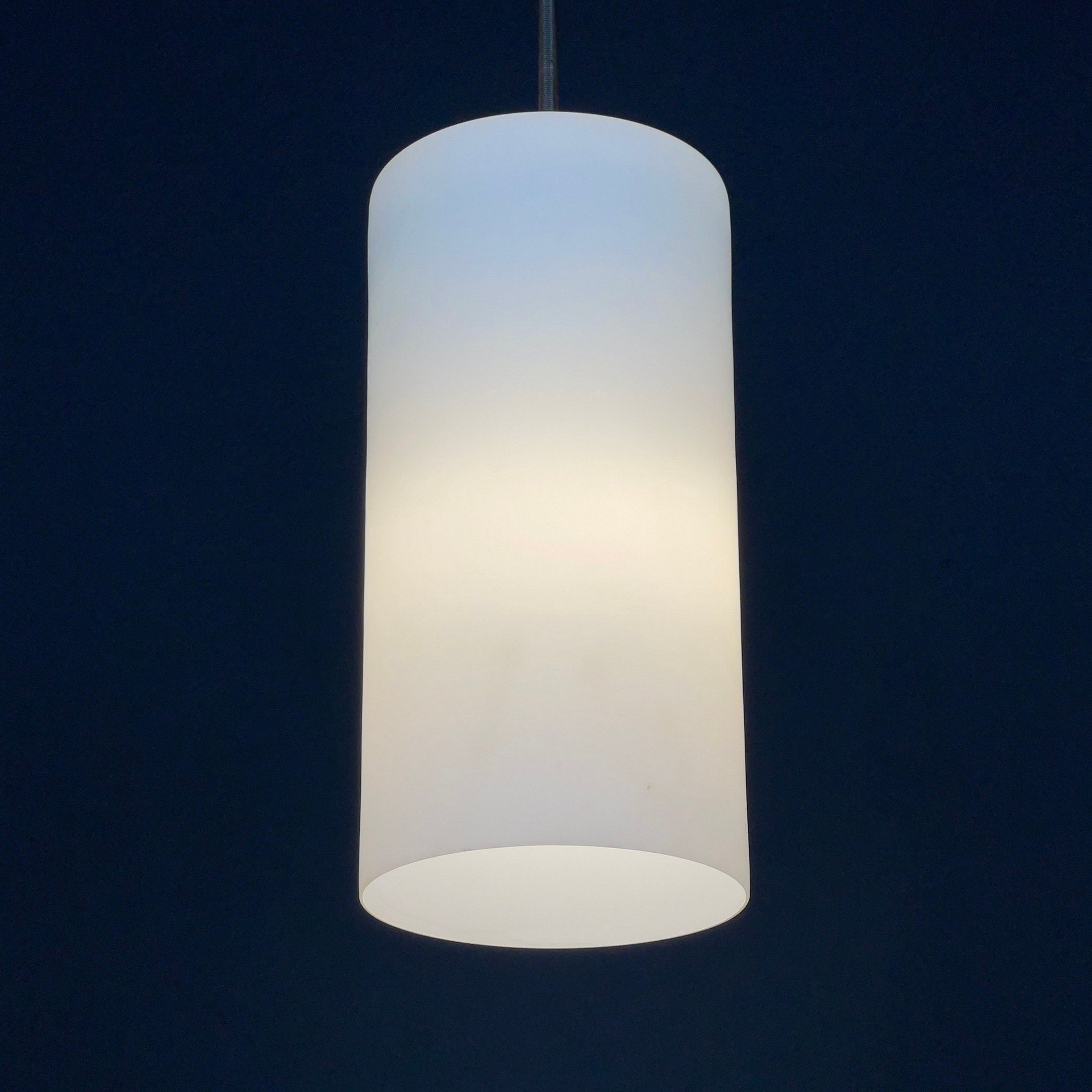 Mid-century opalin glass pendant lamp Italy 1960s Industrial italian lighting