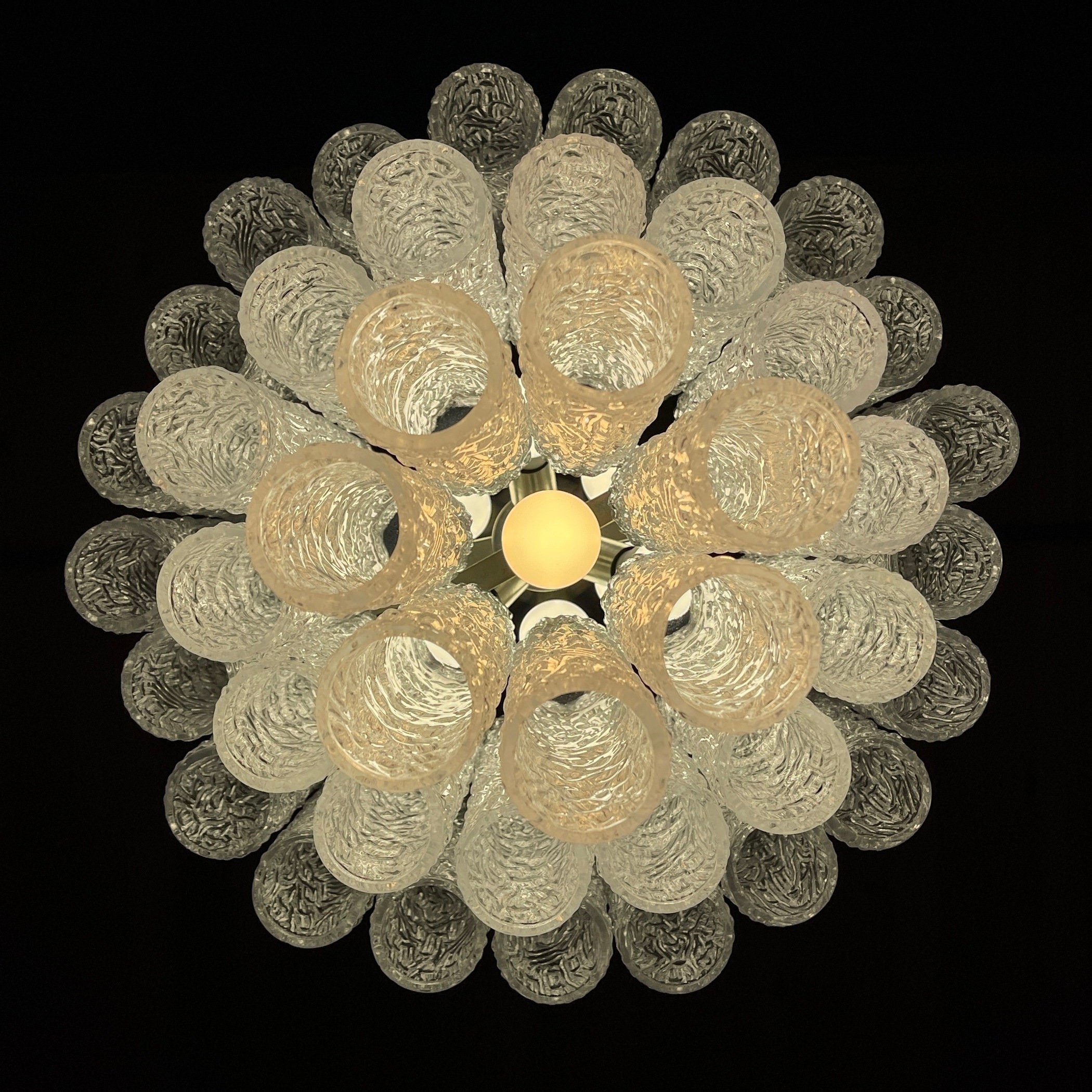 Mid-century murano glass chandelier Tronchi by Toni Zuccheri for Venini Italy 1960s