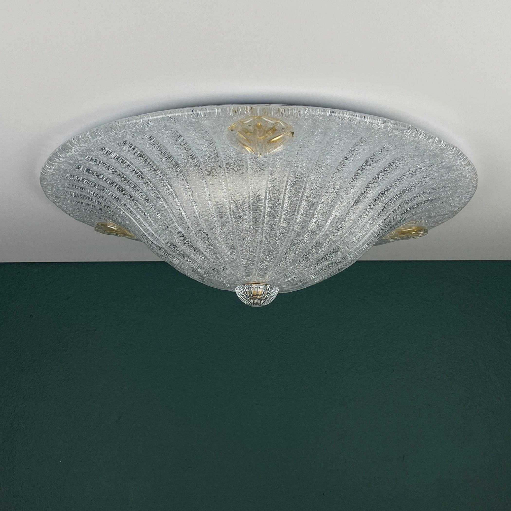 Original murano glass ceiling lamp, Italy 1990s, Vintage home decor