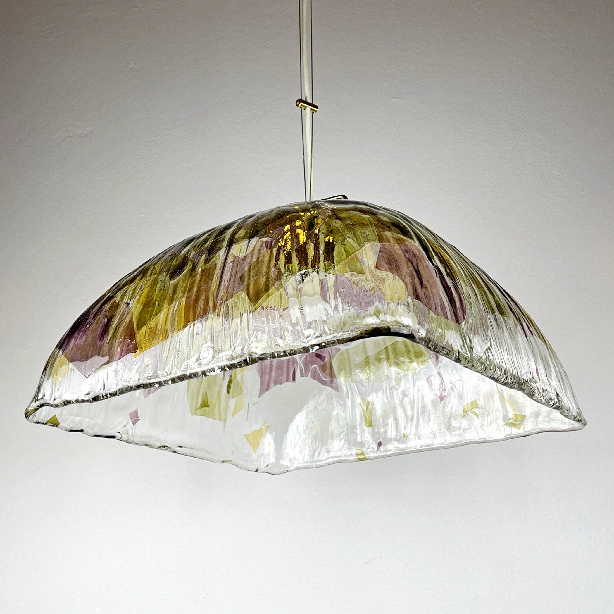 Vintage La Murrina Murano Glass Pendant Lamp: Italian MCM Lighting