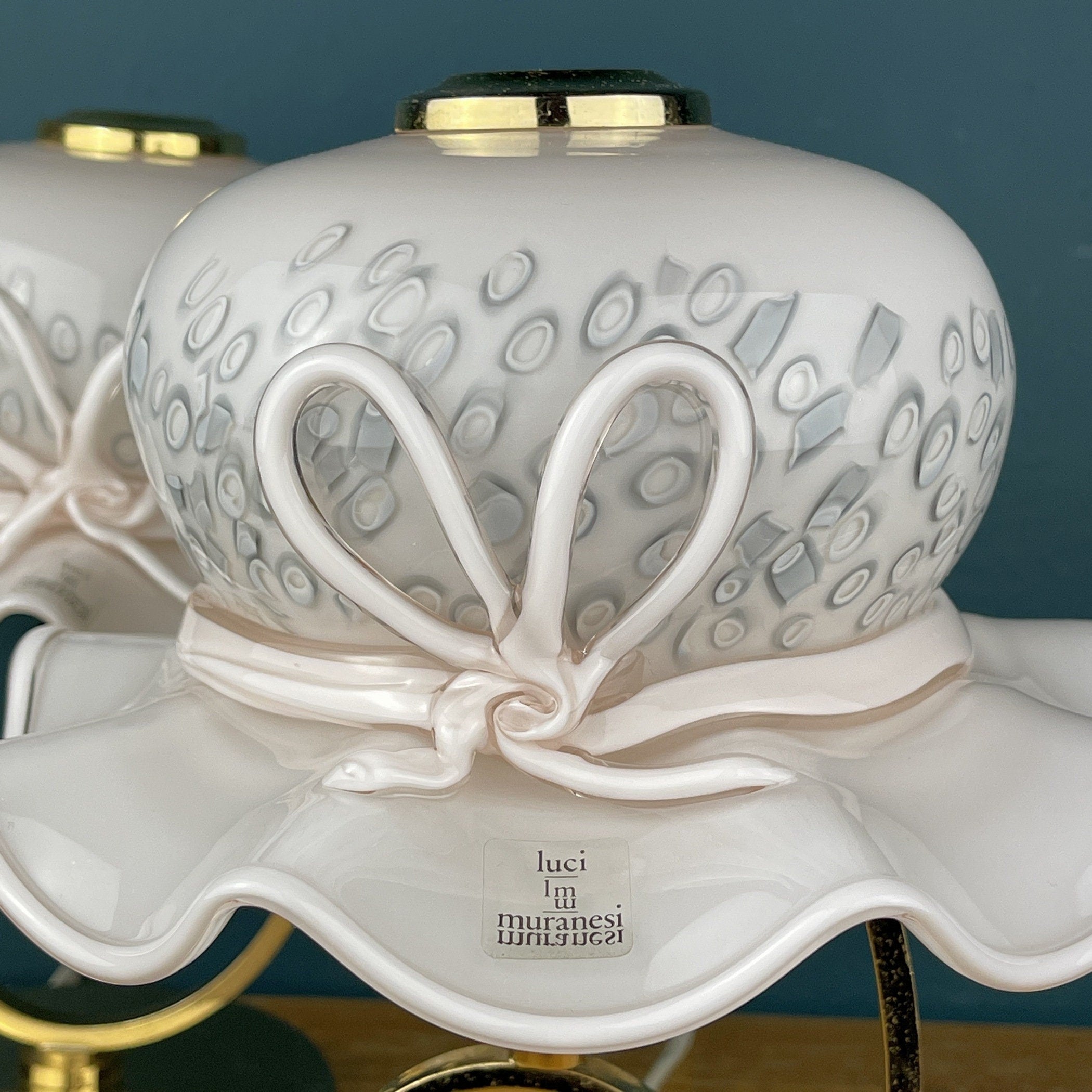 Pair of Pink Murano Glass Table Lamps: Italian Mid-Century Lighting