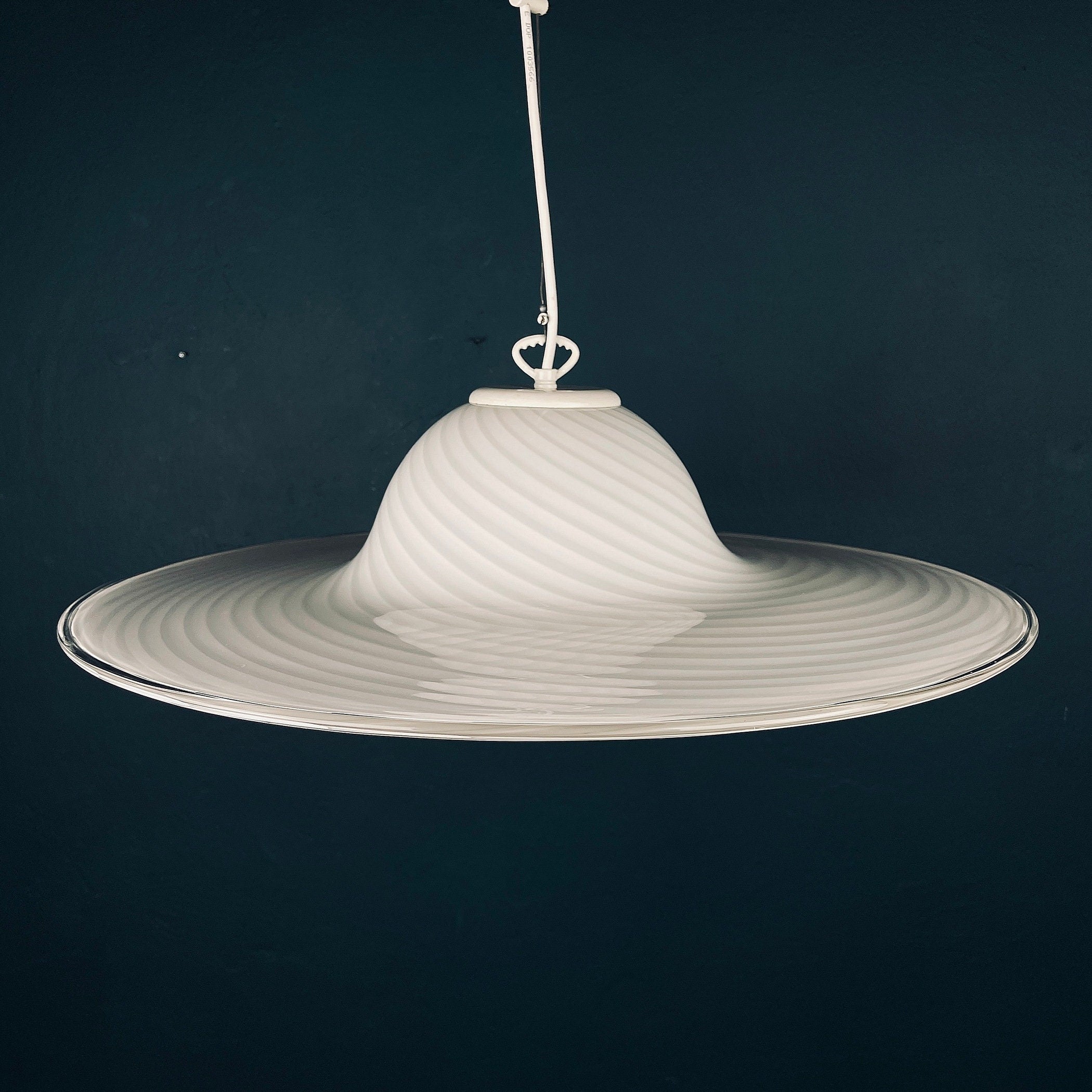 Vintage Swirl Murano Glass Pendant Lamp - Italian Mid-Century Lighting