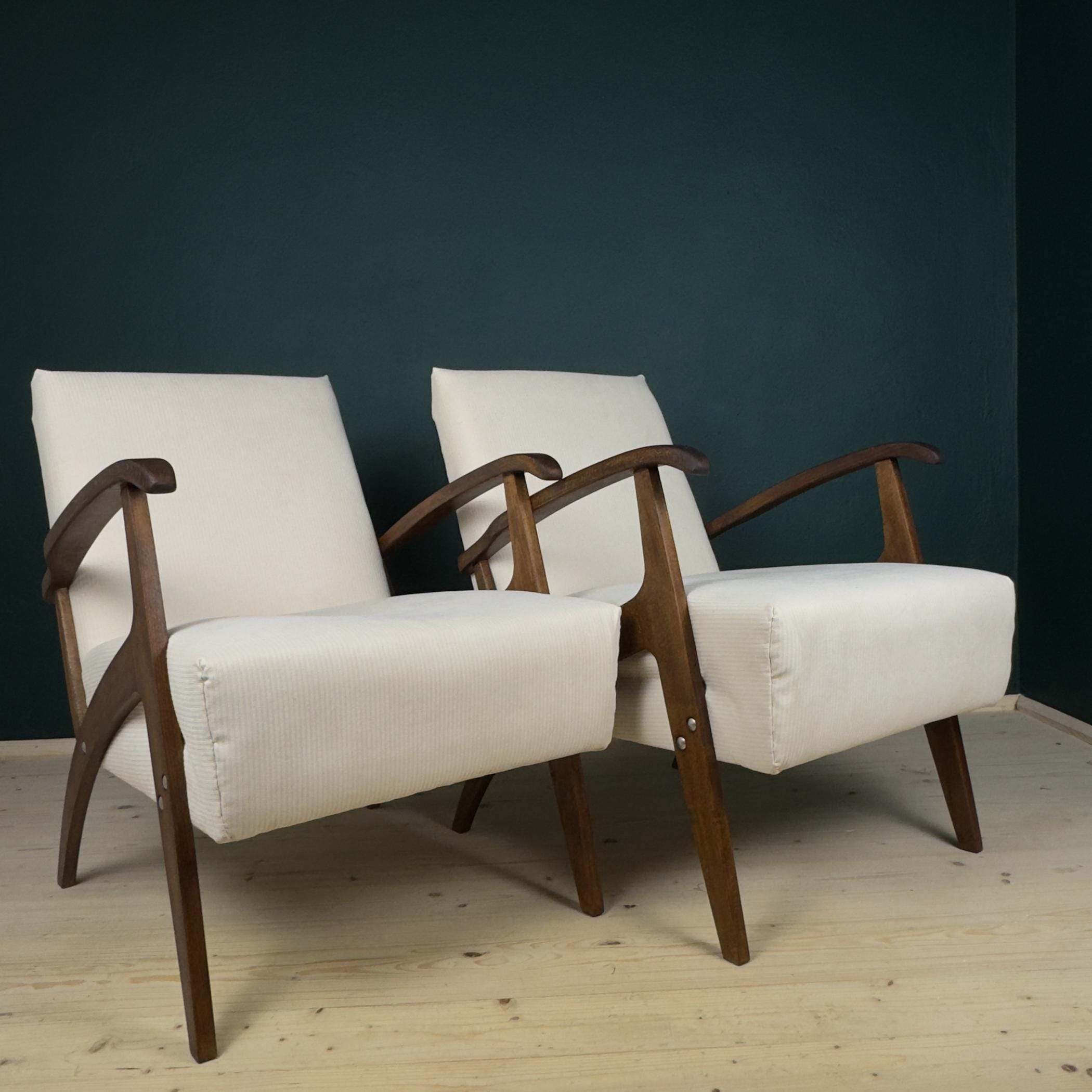Mid-century armchair, Yugoslavia 1970s, Set of 2, vintage home furniture