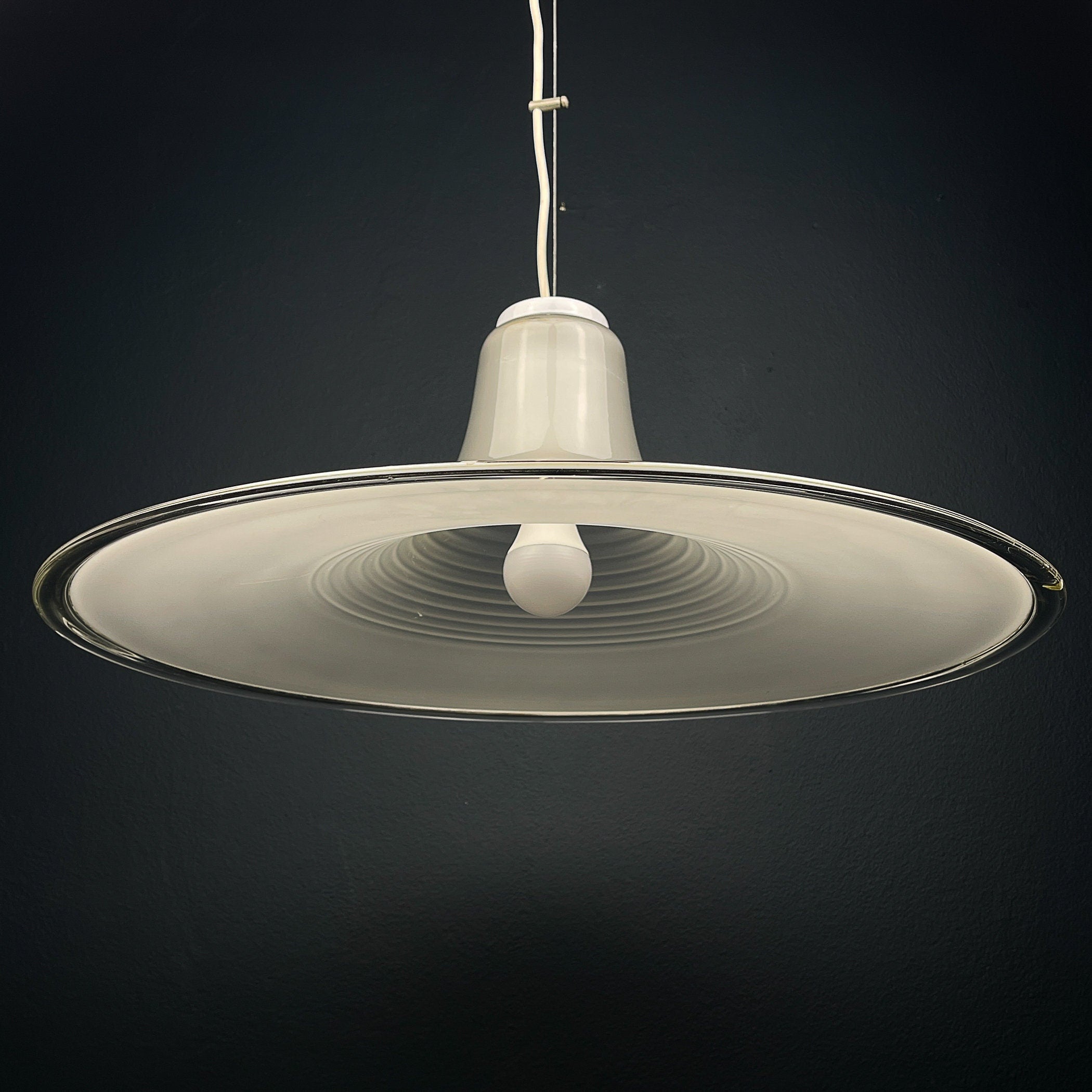 Mid-century large murano pendant lamp Italy 1970s Space age Retro lighting