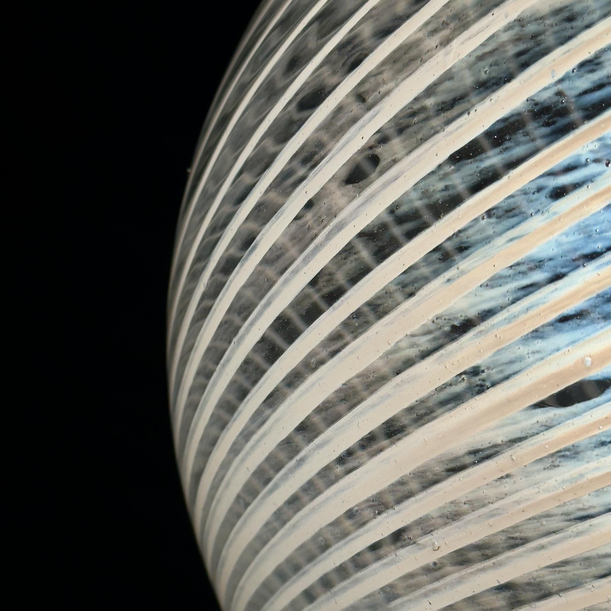 Vintage swirl murano pendant lamp, Italy 1970s