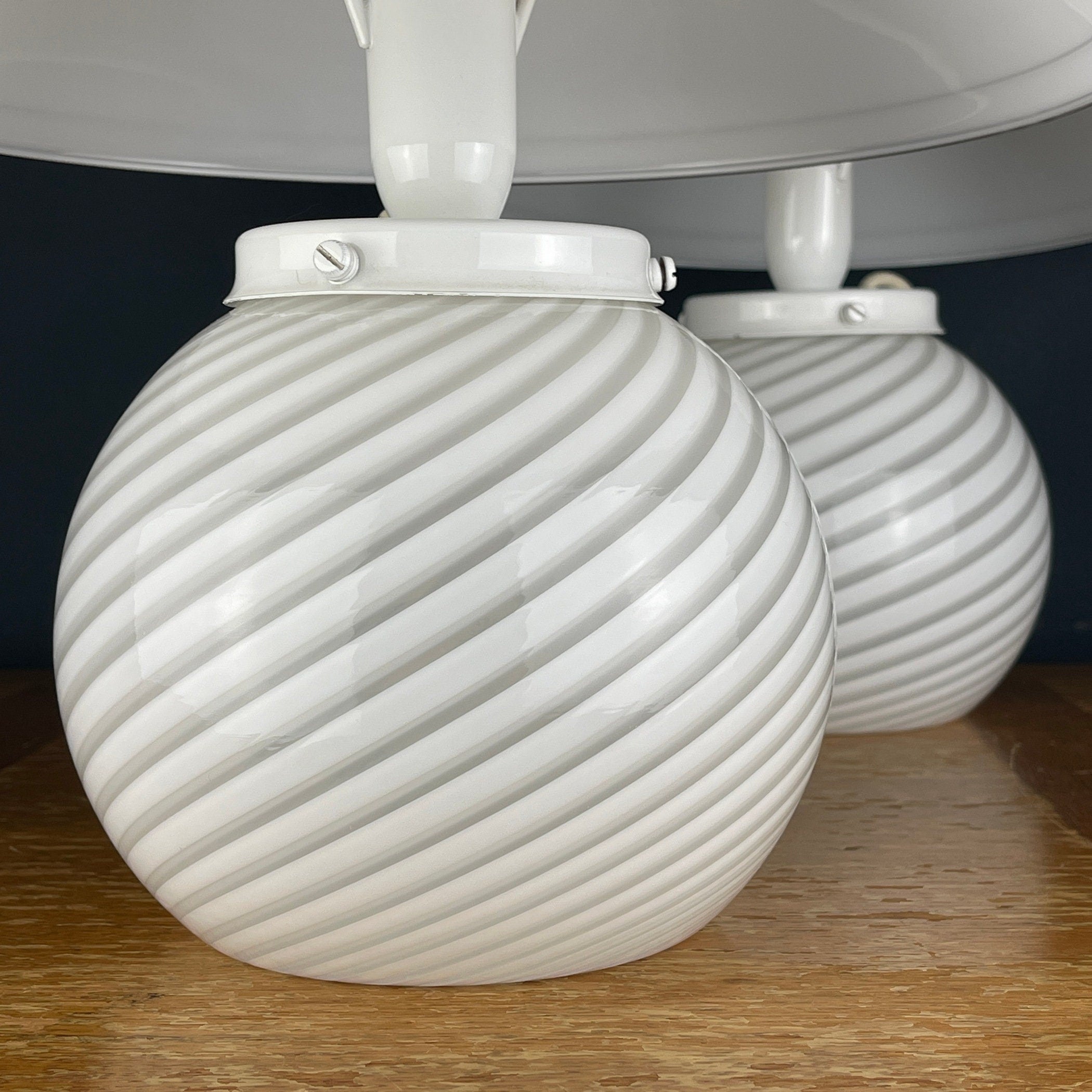Murano Mushroom Table Lamps: Italian Modern Retro Decor, 1970s, Set of 2