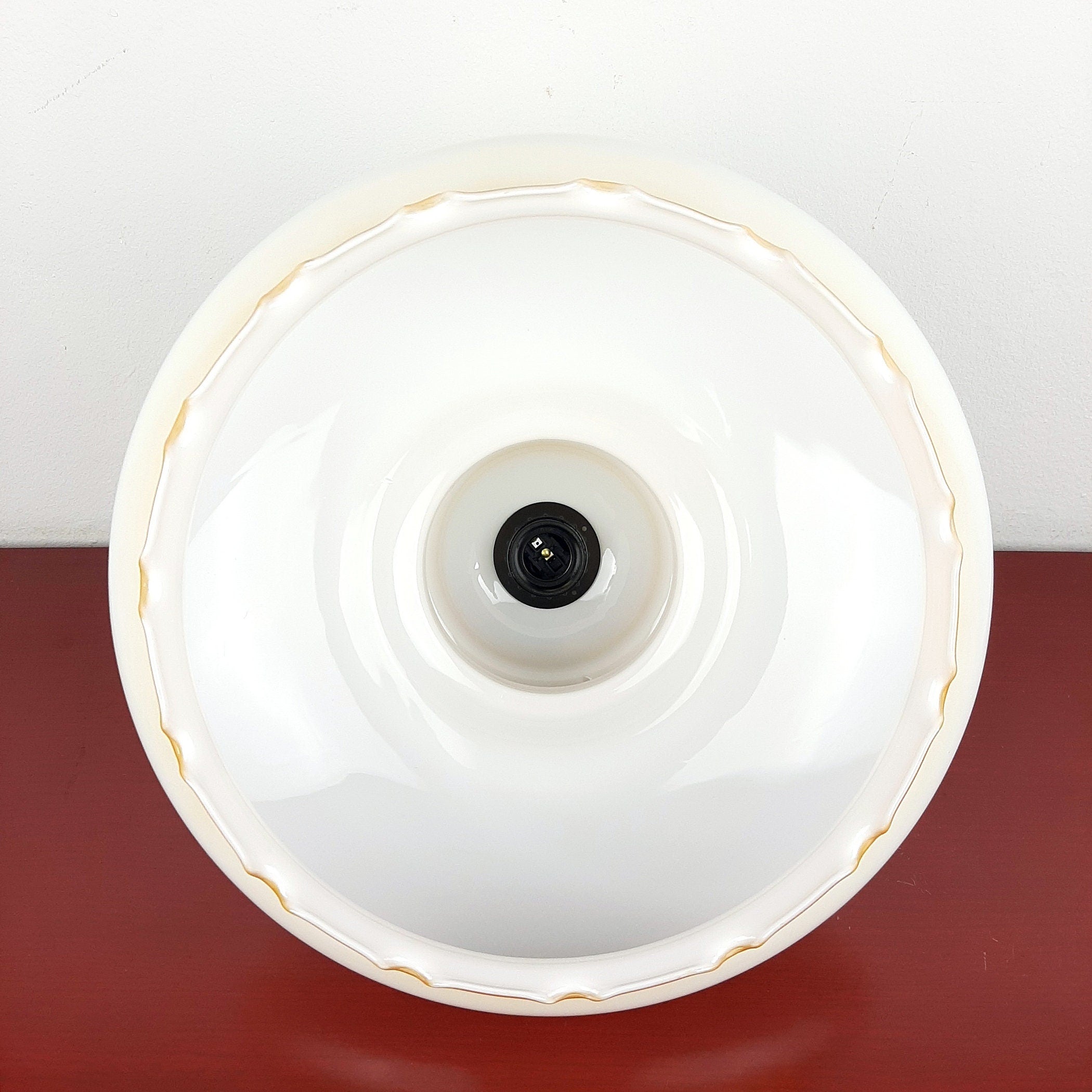 Vintage glass lamp Yugoslavia '70s Mid-century ceiling lamp Retro lighting