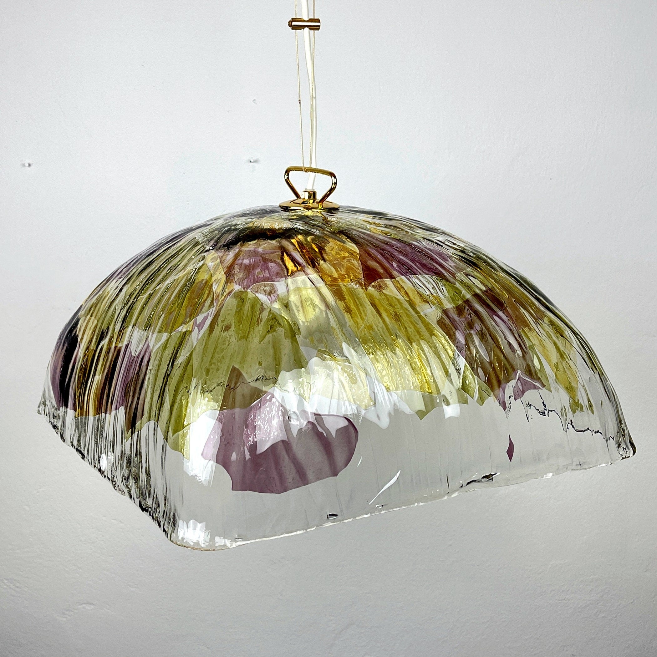 Vintage La Murrina Murano Glass Pendant Lamp: Italian MCM Lighting