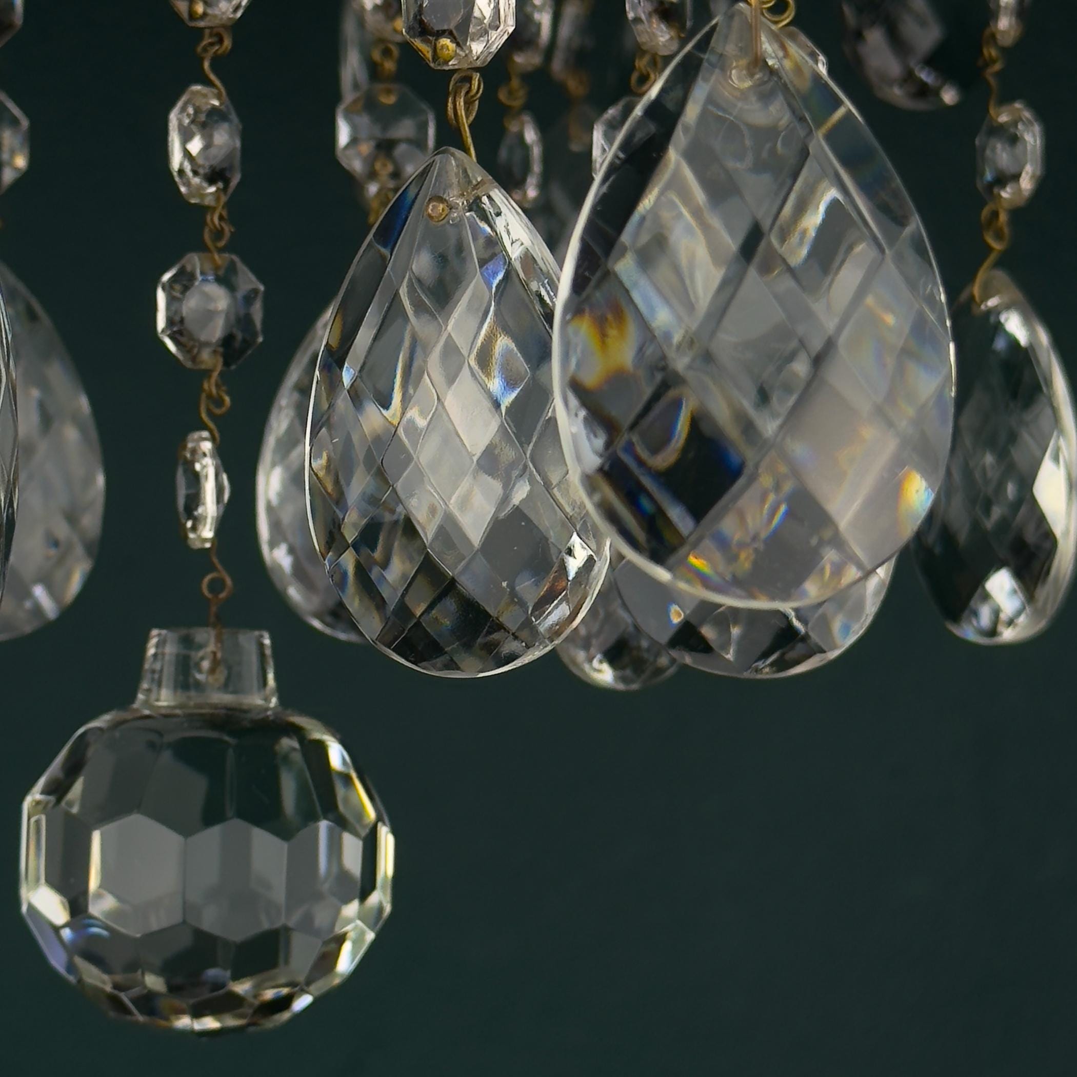 Vintage crystal chandelier, Italy 1950s