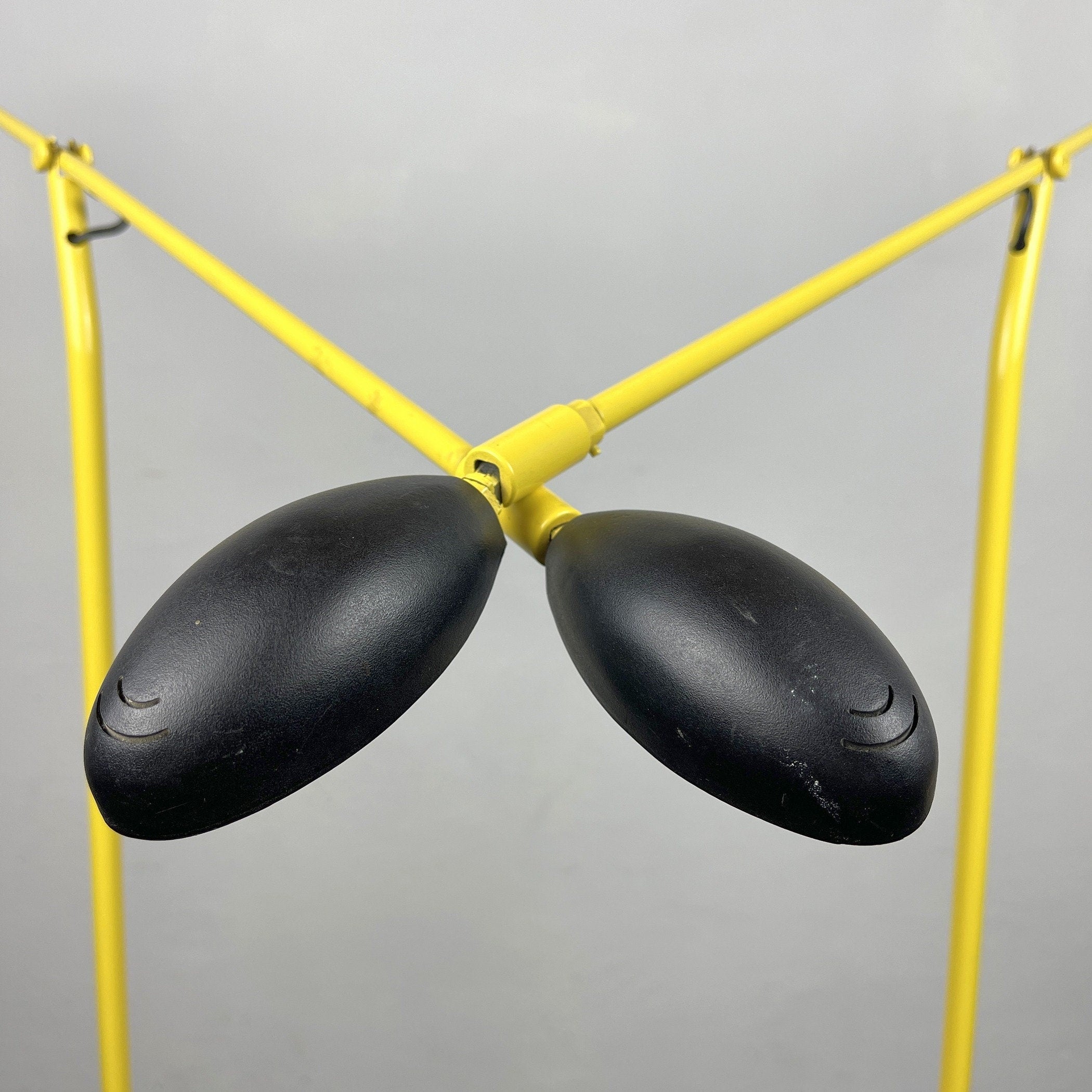 Pair of yellow floor lamps Yugoslavia 1960s Industrial Mid-century lighting Space age