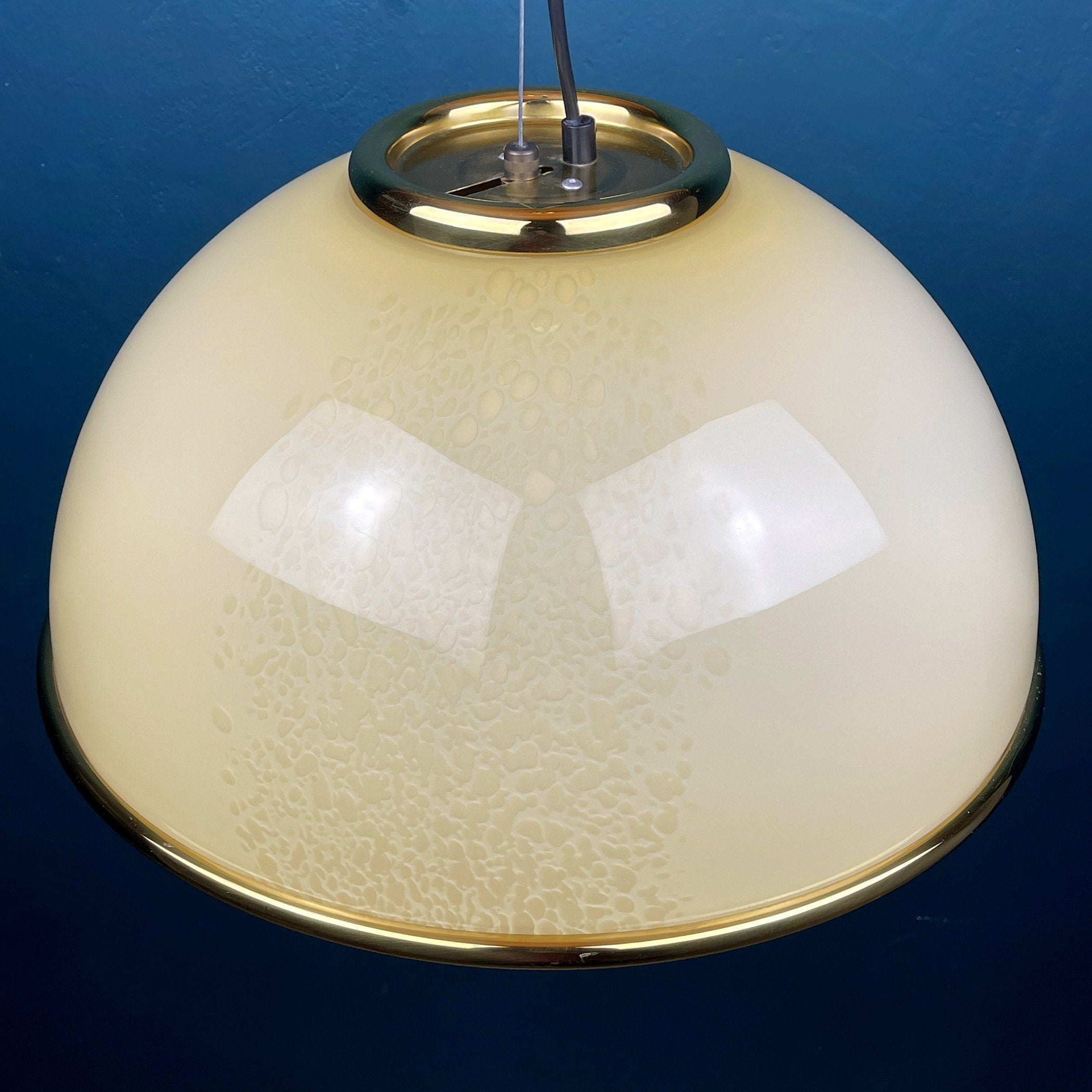 Vintage F.Fabbian Murano Glass Pendant Lamp: Beige Mid-Century Lighting