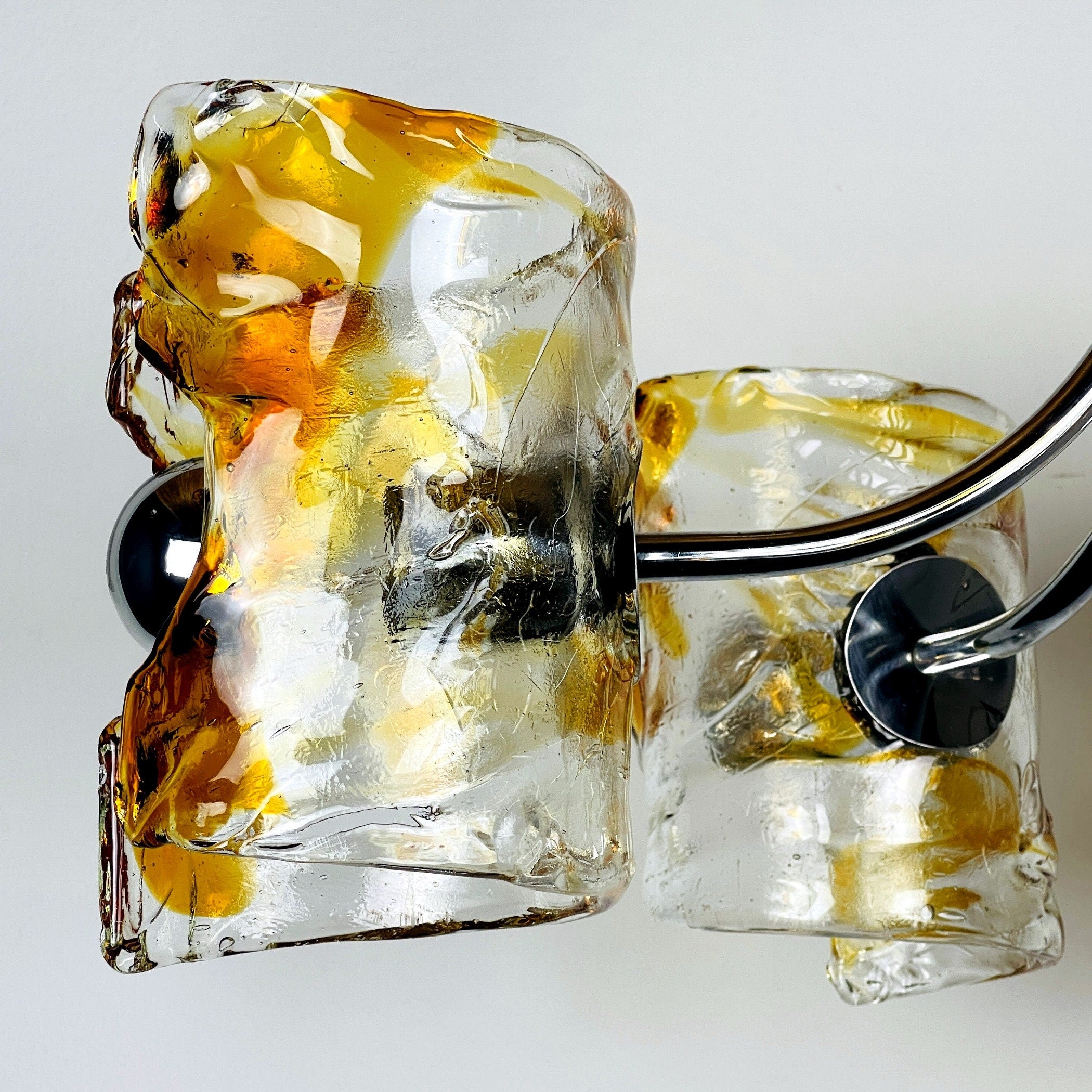 Vintage Murano chandelier Mazzega by Toni Zuccheri, Italy 1970s, Mid-century, Space age