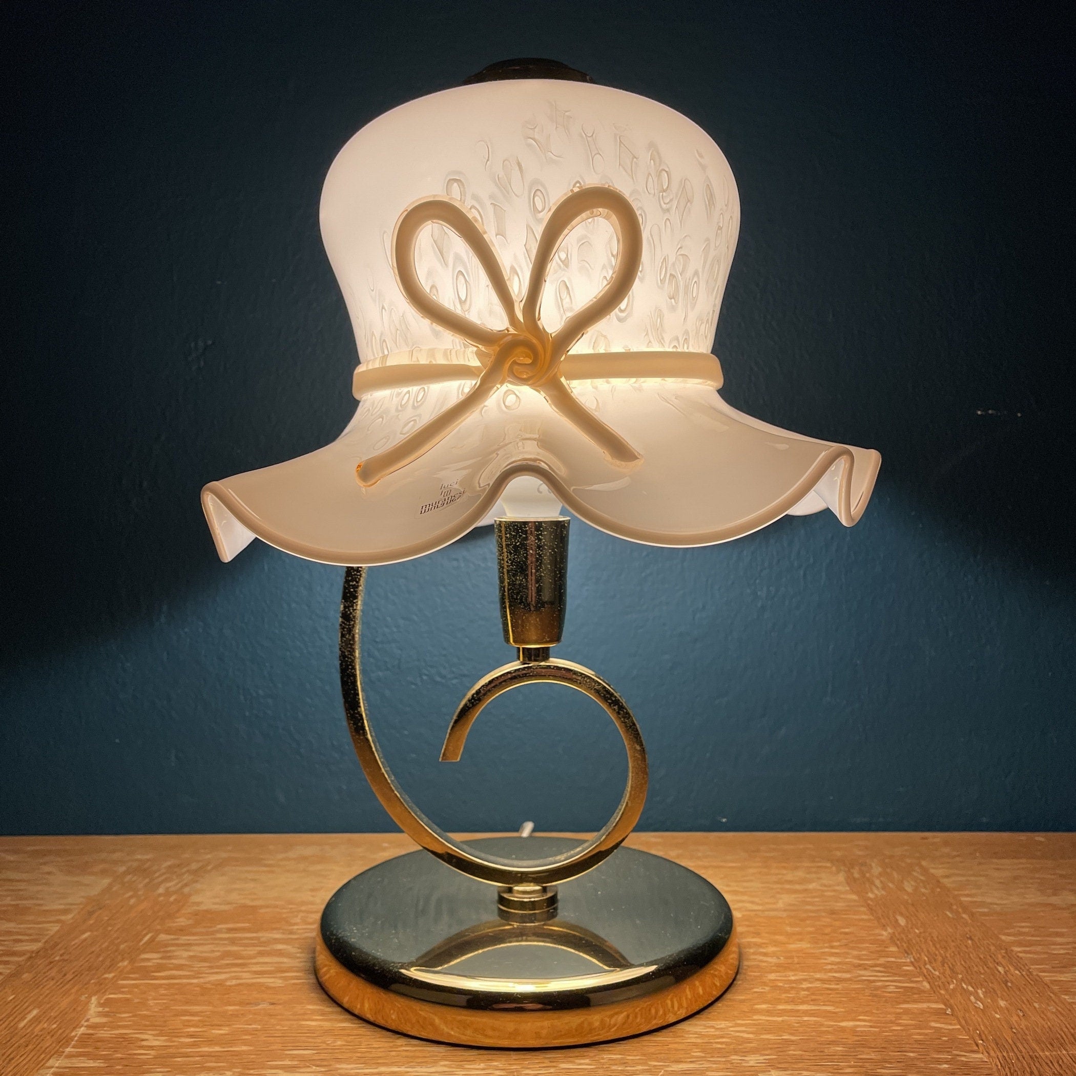 Pink Murano Glass Table Lamp: Italian Mid-Century Lighting