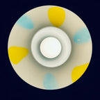 Mid-century multicolor opaline murano glass pendant lamp by Stilnovo Italy 1950s