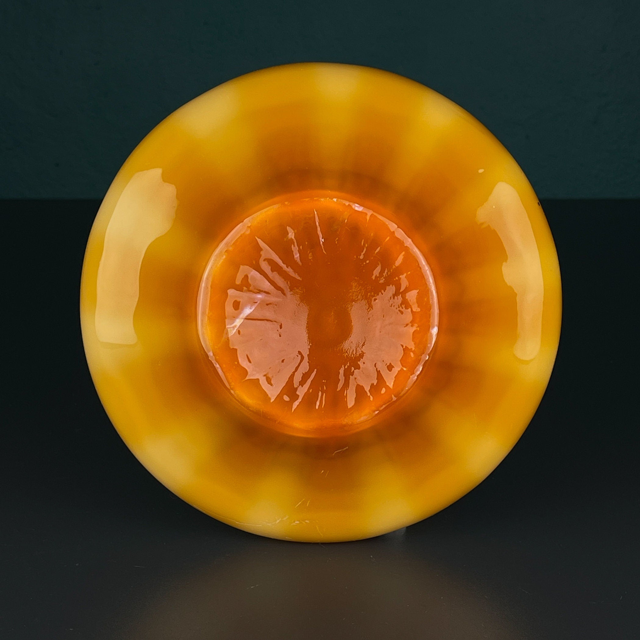Vintage yellow murano vase, Italy 1970s, Mid-century home decor