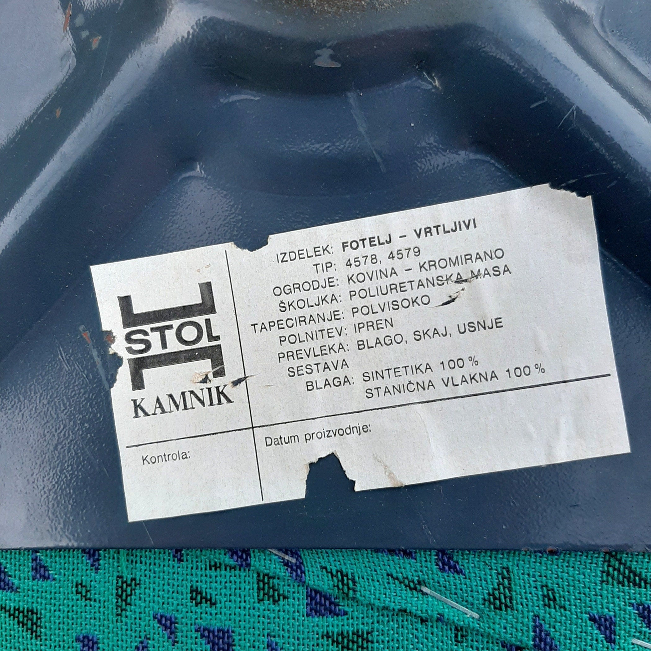 Vintage Mid-Century Modern Swivel Chair: Stol Kamnik, Yugoslavia