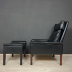 Set of Lounge Chair & Ottoman Mod. 500 attributed to Hans Olsen for Vatne Møbler, Denmark, 1960s