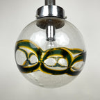 Vintage Large Swirled Murano Glass Pendant Lamp by Vistosi, Italy 1970s, Mid-century modern