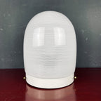 Mid-century white glass ceiling lamp Italy 1970s Retro home decor