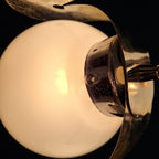 Mid-century metal opaline glass Italy 1960s Sputnik Space age Vintage italian lighting