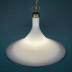 Vintage white Murano glass pendant lamp Italy 1970s Mid-century Lighting Vintage chandelier