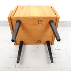 Mid-century bedside table Yugoslavia Retro Modern 1970s Polished Nightstand Storage