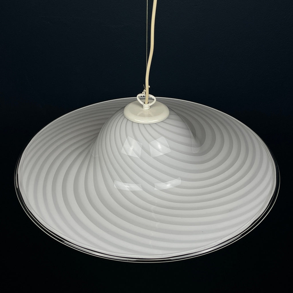 Swirl Murano Glass Pendant Lamp: Mid-Century Italian Lighting