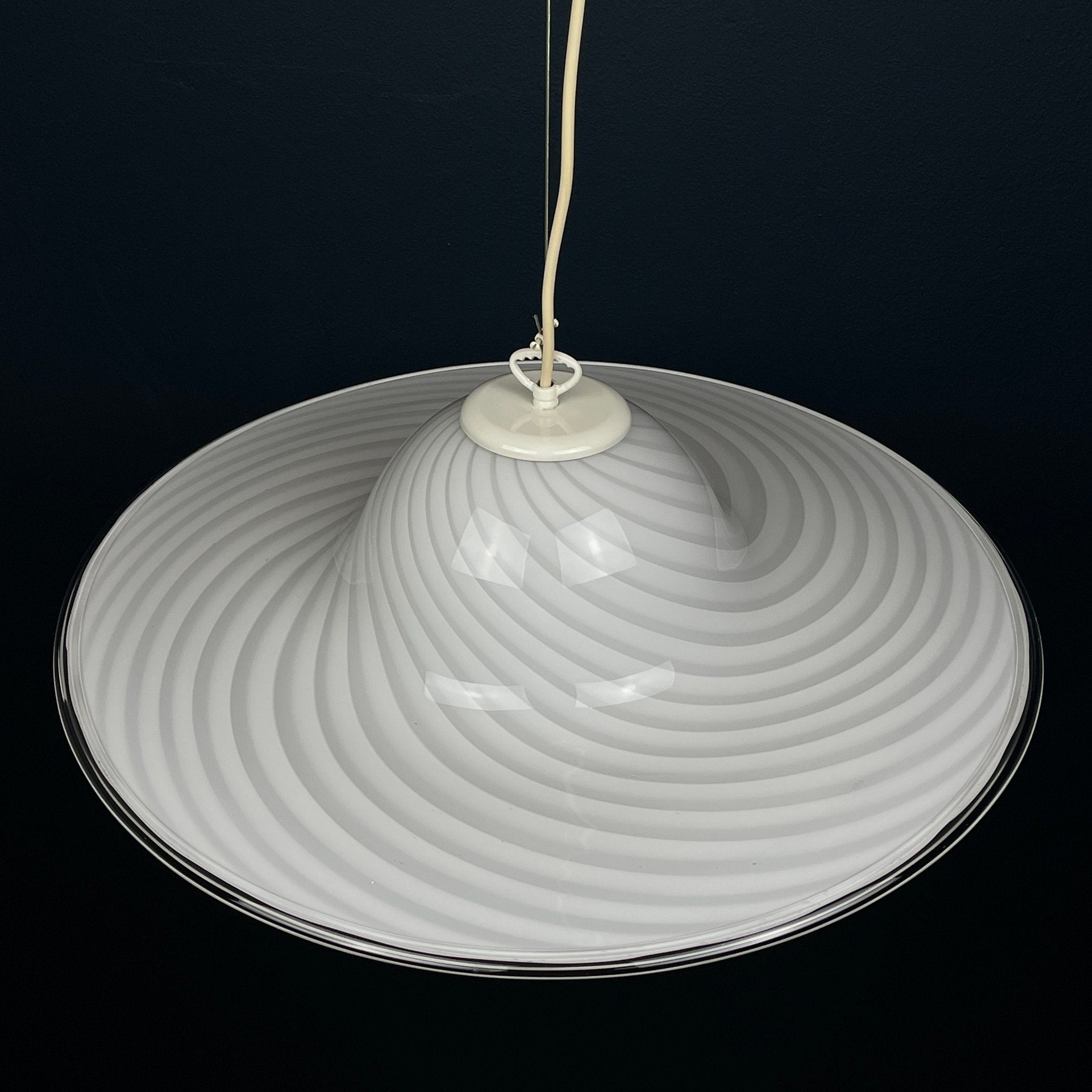 Swirl Murano Glass Pendant Lamp: Mid-Century Italian Lighting