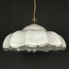 Vintage Swirl Murano Glass Pendant Lamp: 1970s Italian Mid-Century Lighting