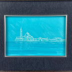 Luigi Targa, Venetian lagoon in the heavenly glare, Padua, Italy 1970s, Oil on Canvas, Framed