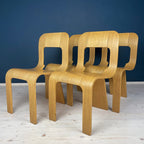 Mid-Century Plywood Dining Chairs Esse by Gigi Sabadin, Stilwood, Italy - Set of 4