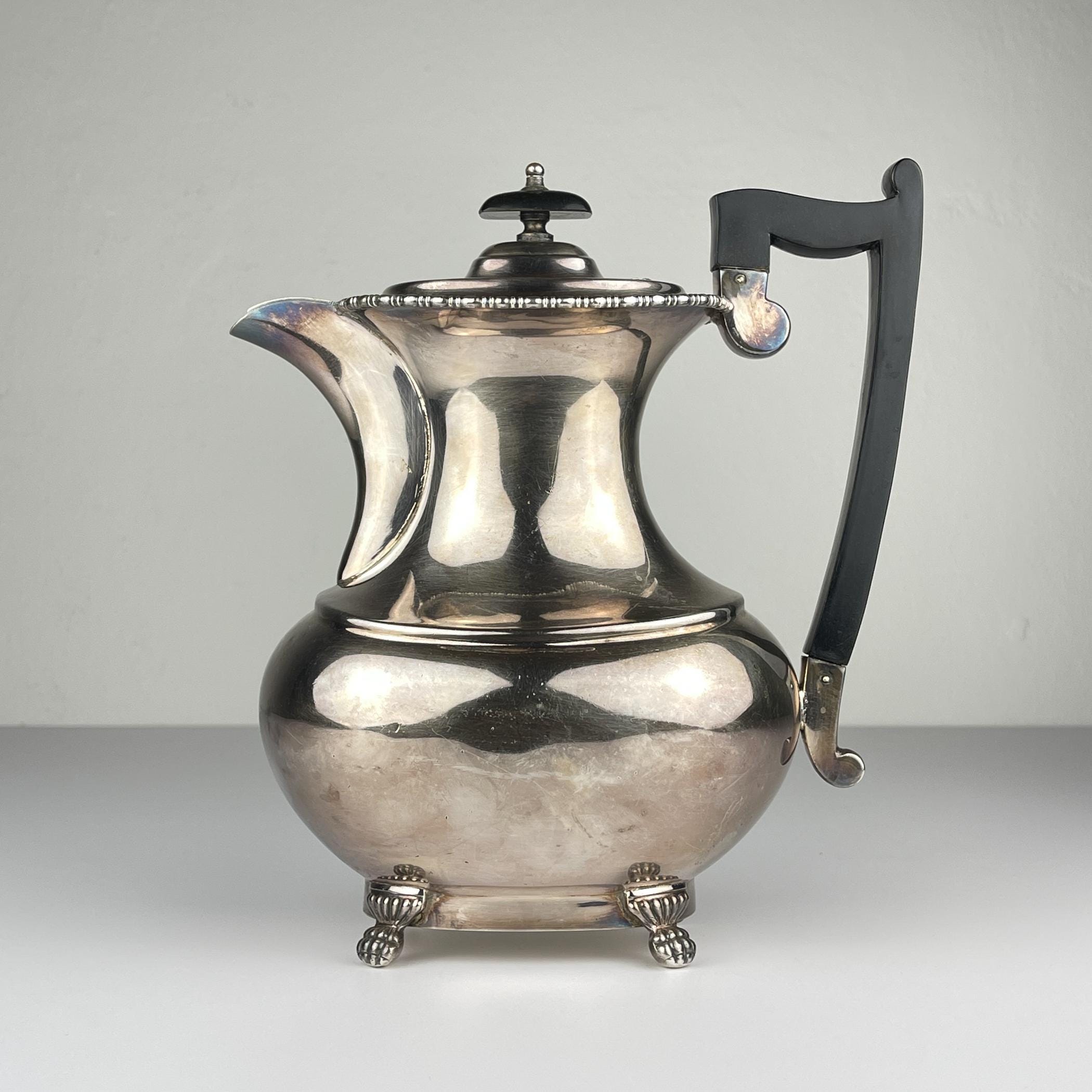 Antique four piece silver tea set, Sheffield, England, 1930s, Vintage home decor