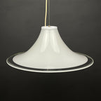 Murano glass white pendant lamp Italy 1970s Mid-century lighting XL ceiling lamp