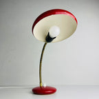Mid-century red desk lamp Italy 1970s Vintage gooseneck lamp