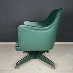 Mid-century swivel green office chair by Umberto Mascagni Italy 1950s Modernist Italian Loft Office