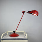 Mid-century red desk  lamp IGLOO by Tommaso Cimini for Lumina Italy 1980s