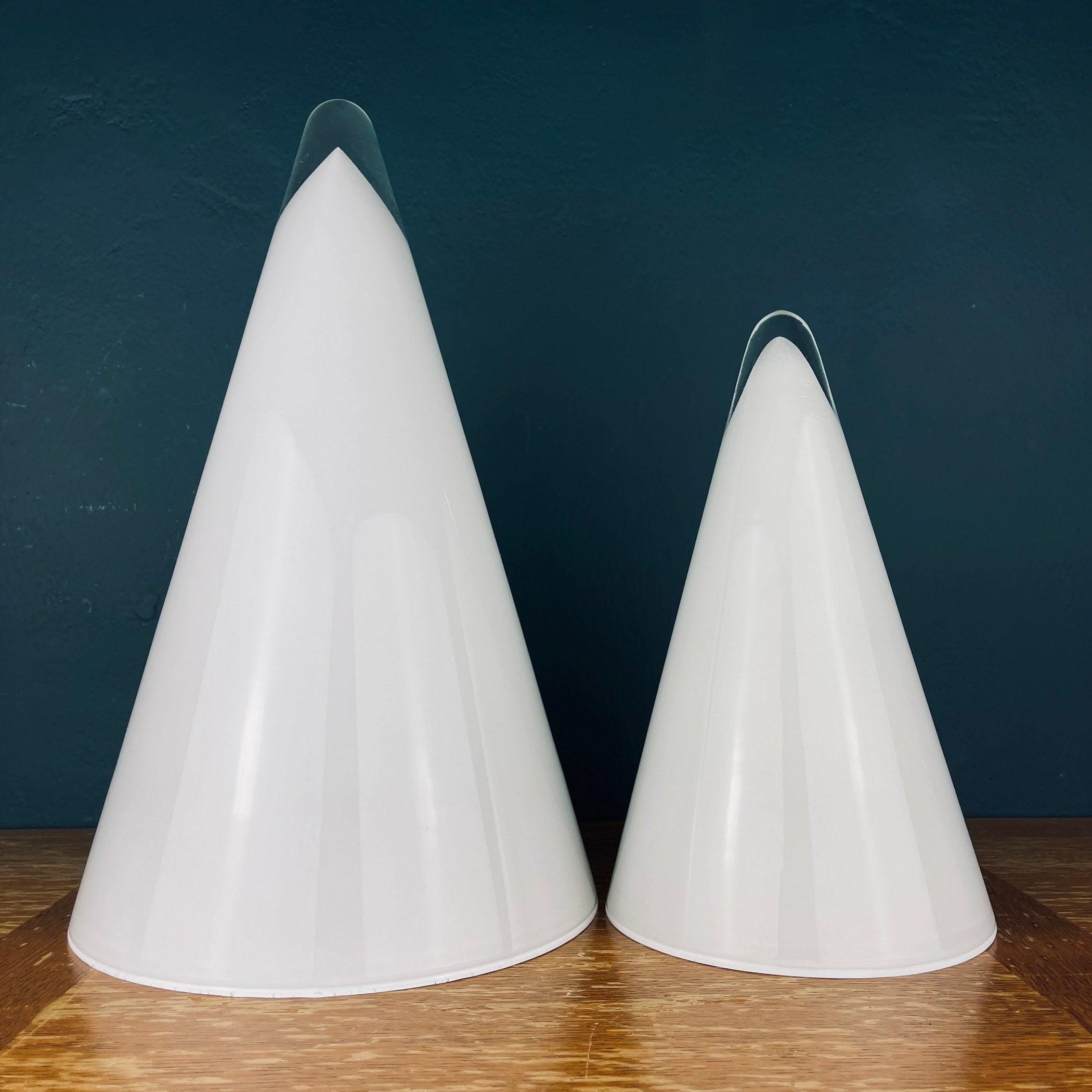 Pair of murano table lamps Cone Italy 1970s Italian Modern Mid-century home decor