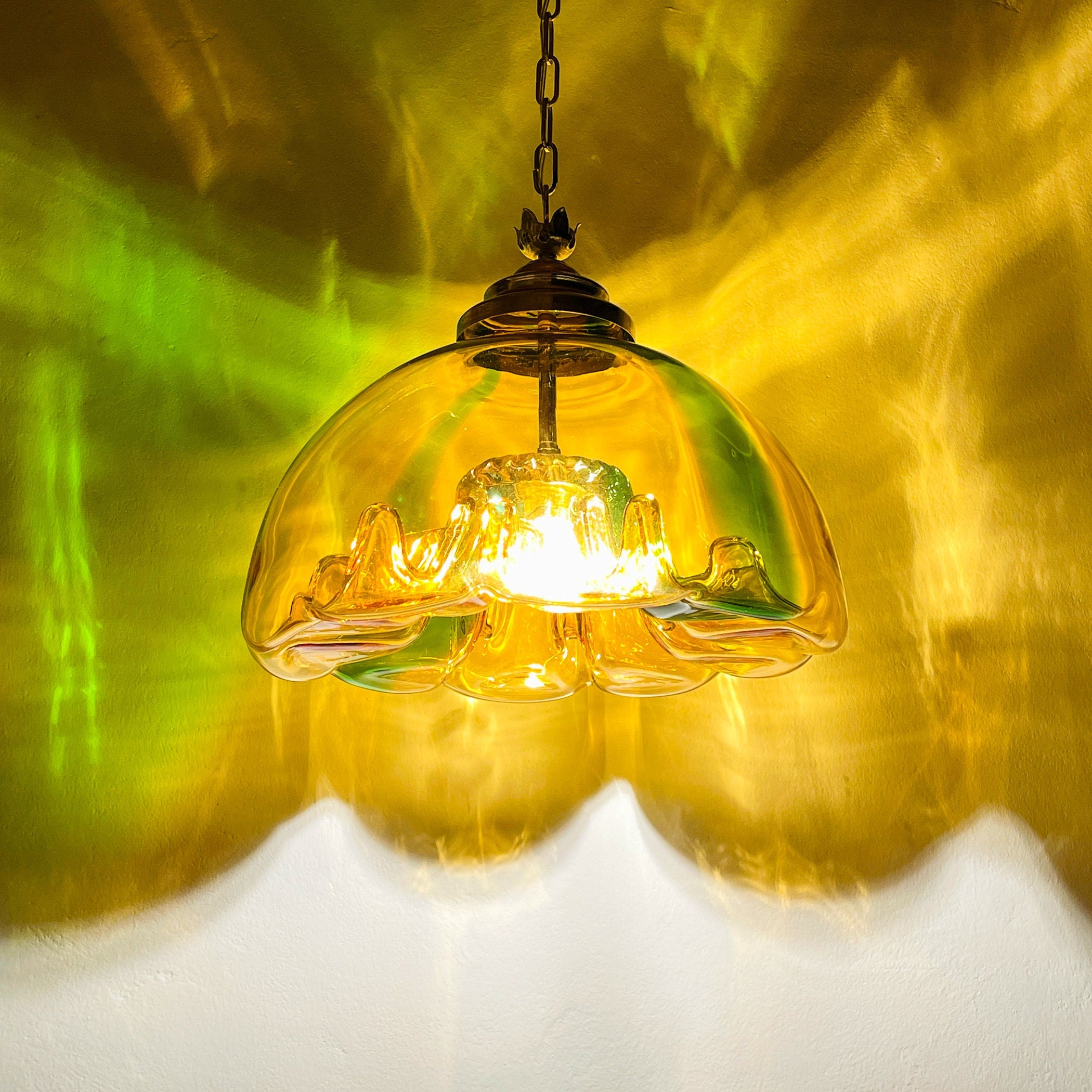 Mid-century murano pendant lamp Medusa, Italy 1960s, Vintage home decor