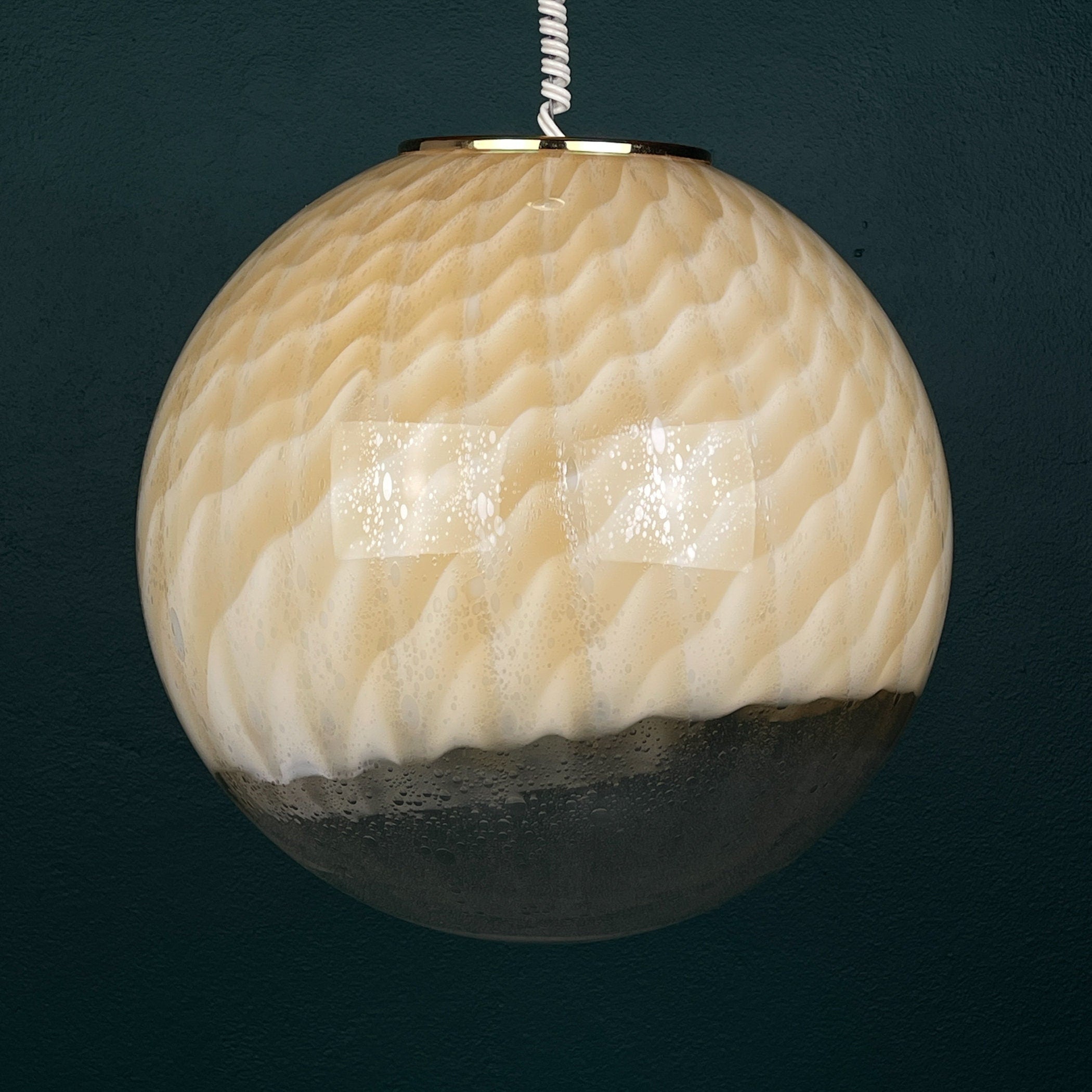 Vintage large murano ball pendant lamp by VeArt, Italy 1970s